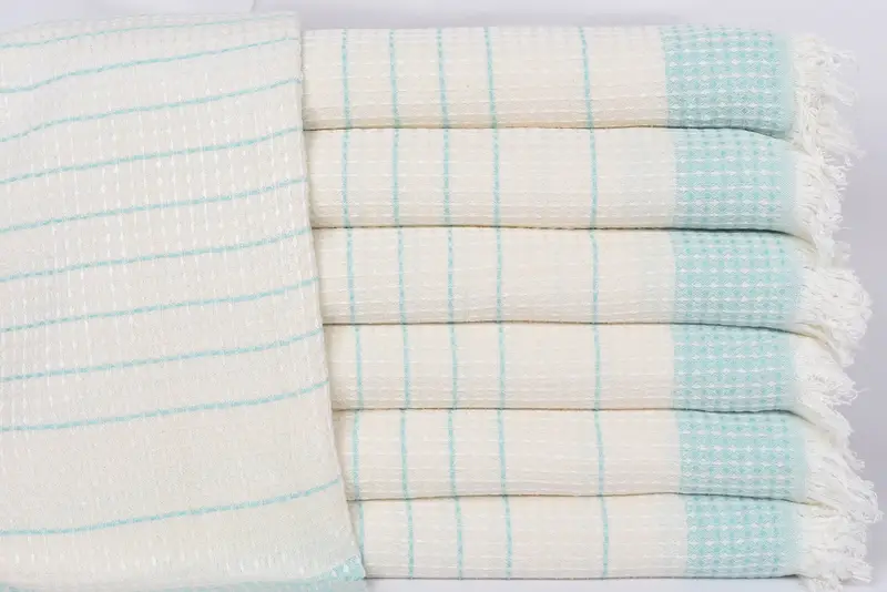 70x40 Mint Waffle Towel, Organic Cotton Beach Towel, Monogram Option