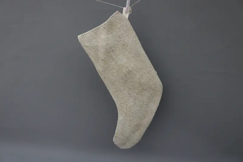 Beyaz Süslü Bej Noel Çorabı, Şenlikli Tatil Çorabı