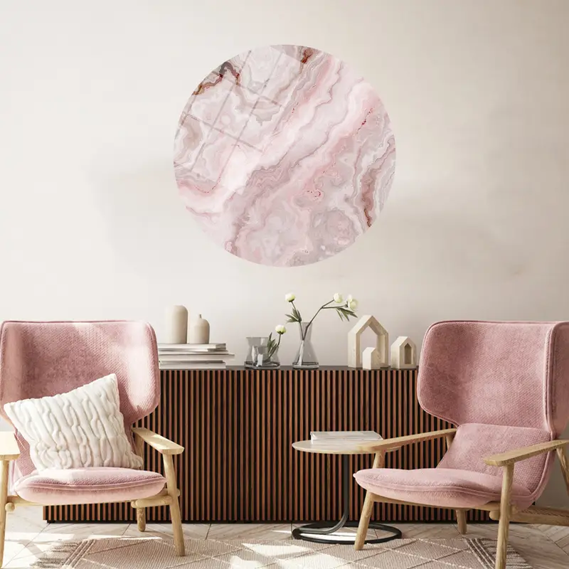 Modern Marble Abstract Canvas: Elegant Pink Printed Art