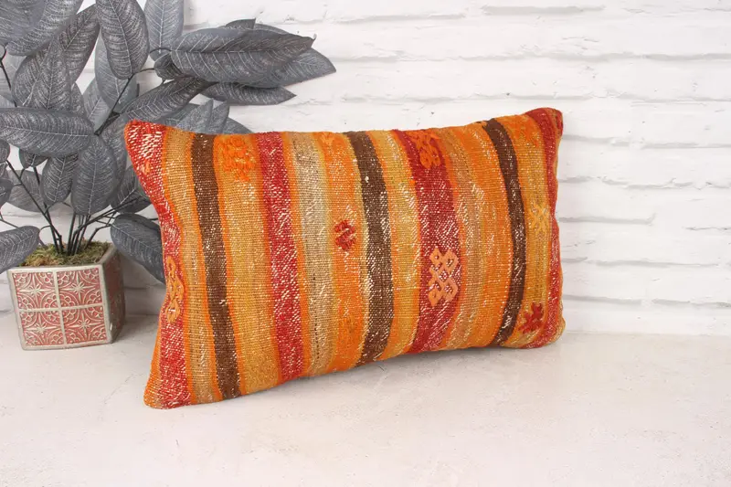 12x20 Red Pillow, Authentic Cushion, Outdoor Patio Cushion Case, Antique Pillows, Pillow Case, Turkish Pillow, Vintage Kilim Throw Pillow - 3