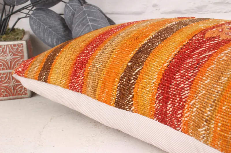 12x20 Red Pillow, Authentic Cushion, Outdoor Patio Cushion Case, Antique Pillows, Pillow Case, Turkish Pillow, Vintage Kilim Throw Pillow - 7
