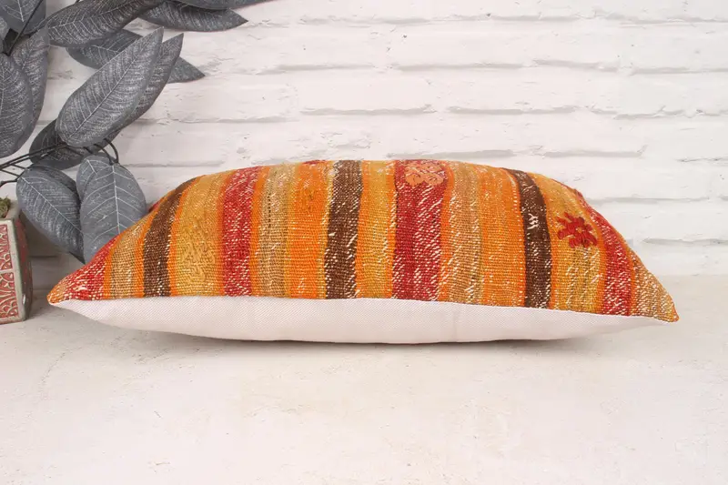 12x20 Red Pillow, Authentic Cushion, Outdoor Patio Cushion Case, Antique Pillows, Pillow Case, Turkish Pillow, Vintage Kilim Throw Pillow - 5
