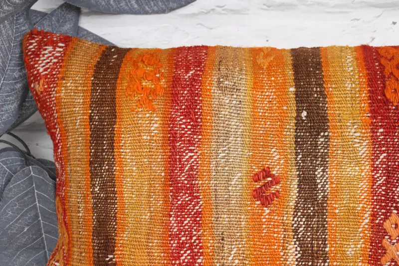 12x20 Red Pillow, Authentic Cushion, Outdoor Patio Cushion Case, Antique Pillows, Pillow Case, Turkish Pillow, Vintage Kilim Throw Pillow - 2