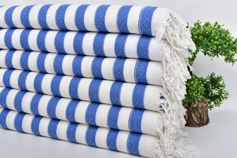 Valentines Day Gift For Him, Quick-dry peshtemal, Turkish Towel USA, Lightweight towel, Monogrammed Turkish Towel, 70x36 Cotton Striped Towel - 3