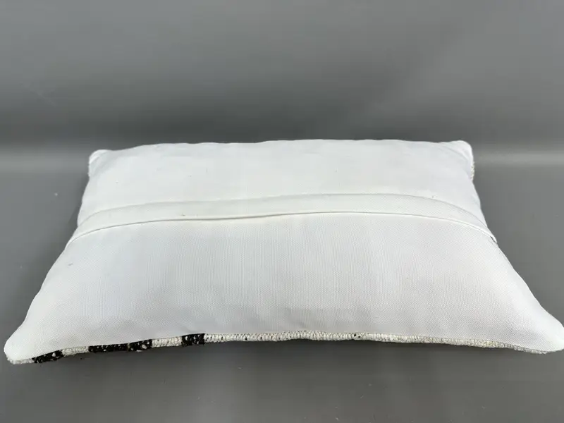 Vintage Pillow, Neutral Cushion, Cushion, Turkish Kilim Pillow, 12x20 White Cushion, Antique Pillows, Floor Cushion Cover, Kilim Rug Cushion Case - 7
