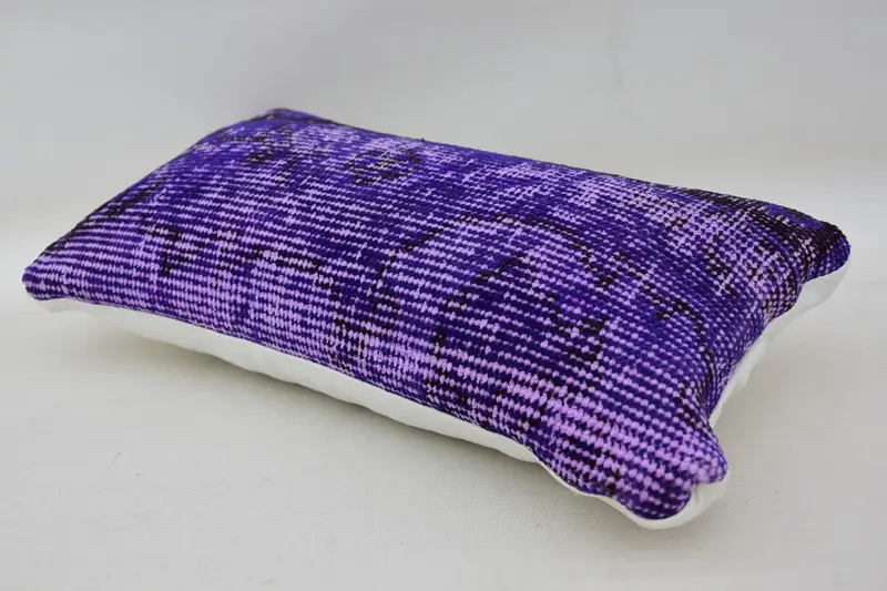 8x16 Purple Pillow Case, Vintage Kilim Throw Pillow, Authentic Pillow Cover, Cushion Cover, Kilim Cushion Sham, Vintage Kilim Pillow - 6