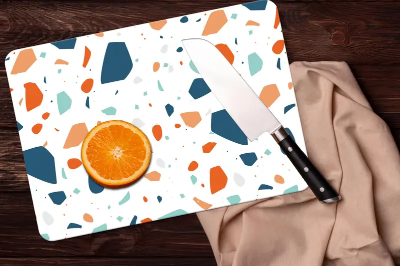 人工テラゾーガラスまな板、カラフルでモダンなキッチンの必需品