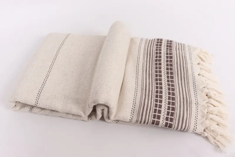 Turkish Cotton Blanket, Custom Wedding Gifts, Personalized Wedding Gift, Decorative Blanket, Monogram Blanket, 96x94 Linen Striped Towel - 6