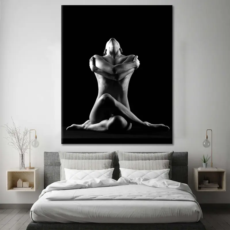Sensual Art Print, Erotic Nudity Wall Art, Sexy Body Decor, Sexy Wall Print, Erotic Nude Canvas, Nude Woman, Black and white, Mature Poster - 2