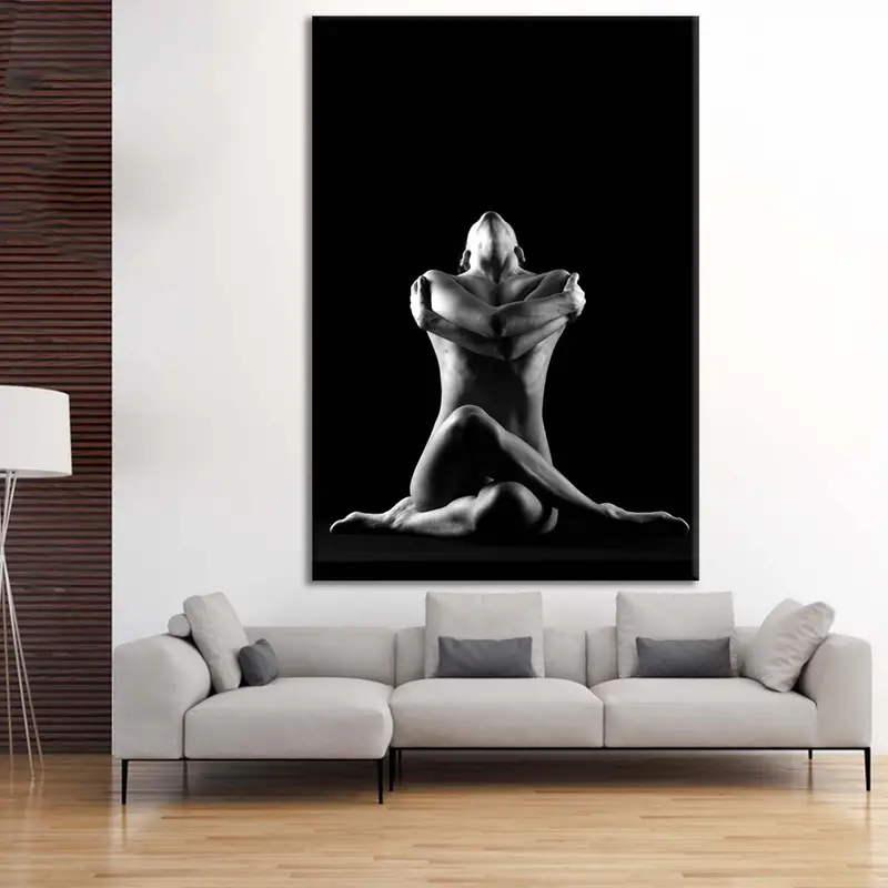 Sensual Art Print, Erotic Nudity Wall Art, Sexy Body Decor, Sexy Wall Print, Erotic Nude Canvas, Nude Woman, Black and white, Mature Poster - 9