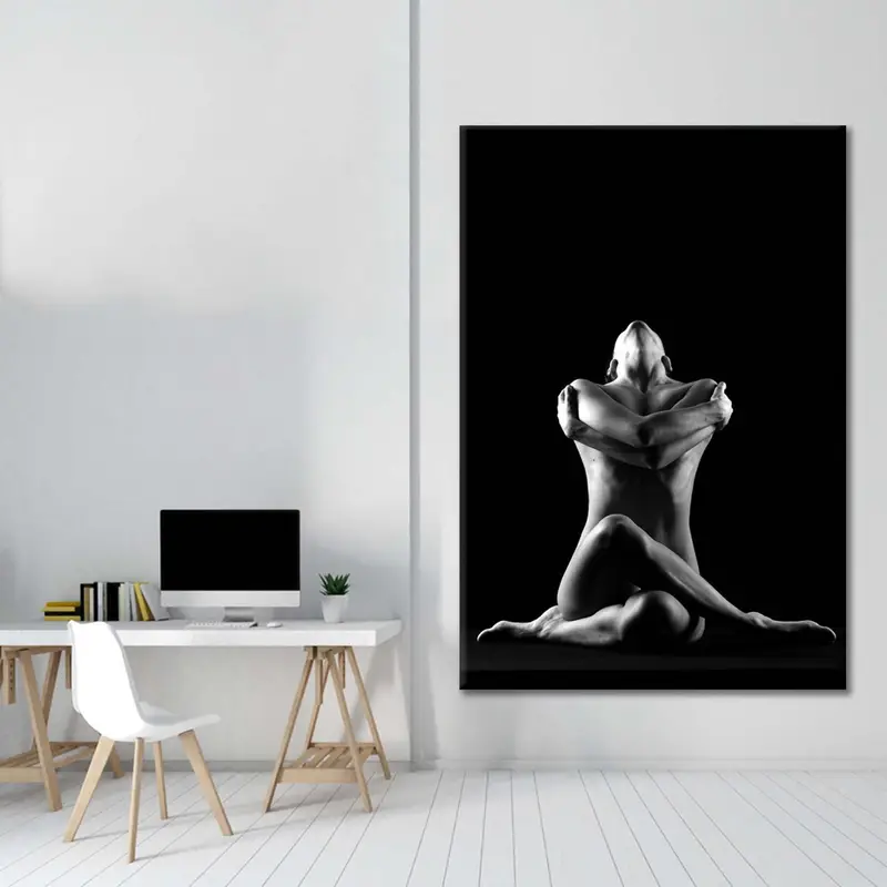 Sensual Art Print, Erotic Nudity Wall Art, Sexy Body Decor, Sexy Wall Print, Erotic Nude Canvas, Nude Woman, Black and white, Mature Poster - 11