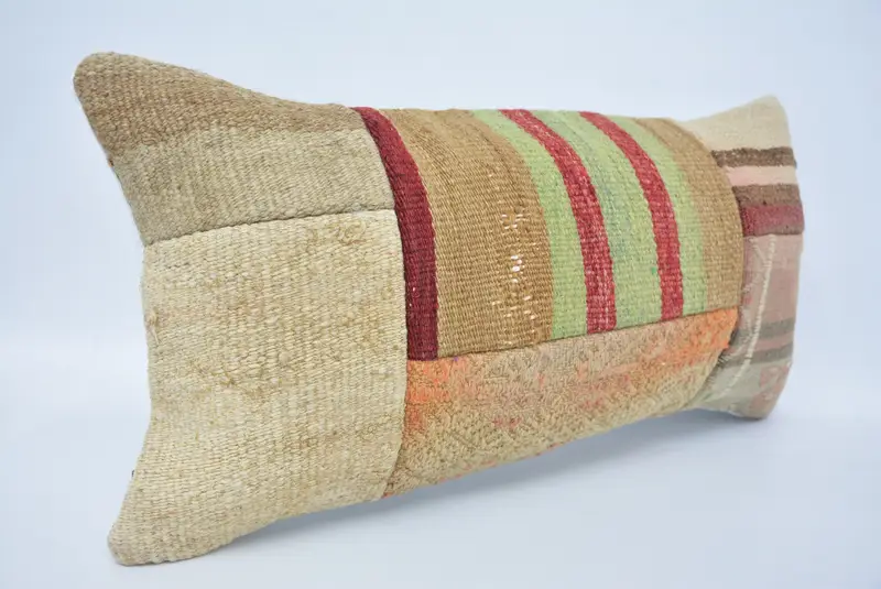 Vintage Throw Cushion, Pillow, Vintage Kilim Pillow, Home Decor Pillow, Vintage Pillow, 12x24 Beige Pillow Case, Ethnic Throw Cushion - 3