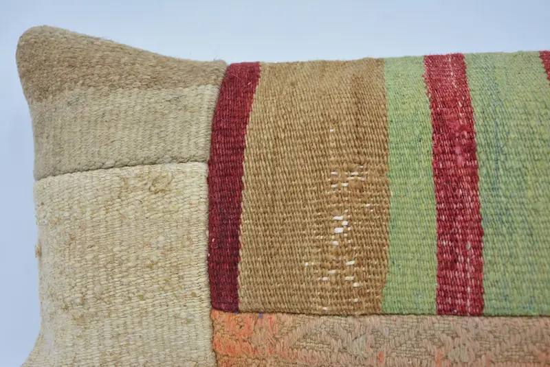 Vintage Throw Cushion, Pillow, Vintage Kilim Pillow, Home Decor Pillow, Vintage Pillow, 12x24 Beige Pillow Case, Ethnic Throw Cushion - 2