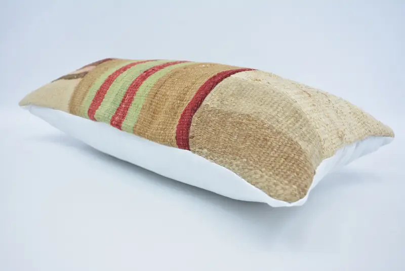 Vintage Throw Cushion, Pillow, Vintage Kilim Pillow, Home Decor Pillow, Vintage Pillow, 12x24 Beige Pillow Case, Ethnic Throw Cushion - 6