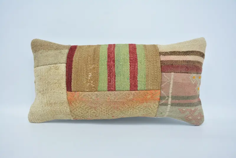 Vintage Throw Cushion, Pillow, Vintage Kilim Pillow, Home Decor Pillow, Vintage Pillow, 12x24 Beige Pillow Case, Ethnic Throw Cushion - 1