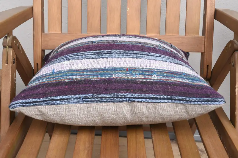 Car Pillow Cover, Ethnical Kilim Rug Pillow, Turkish Pillow, Tapestry Pillow, Kilim Cushion Sham, 16x16 Purple Pillow Case, Pillow Case - 5
