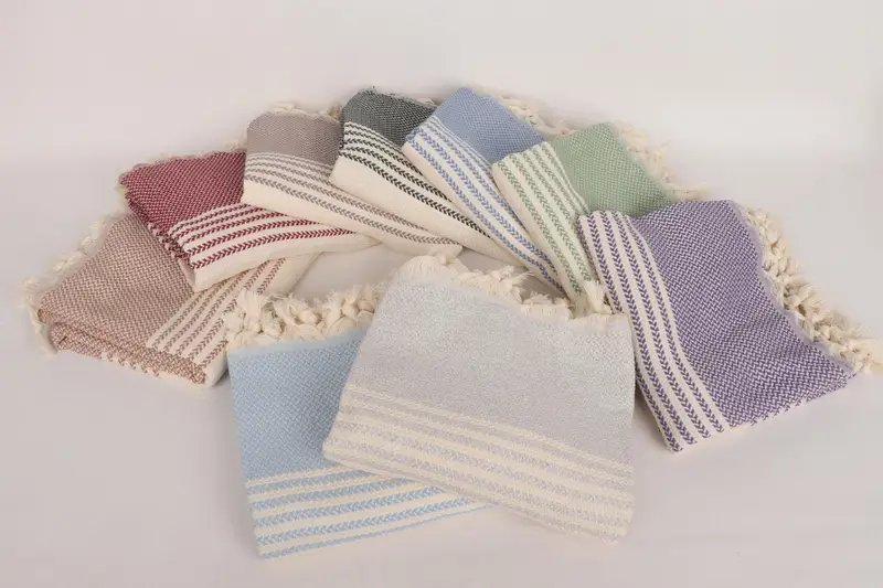 Beach Towel Bulk, Organic Turkish towel, Custom Beach Towel, Personalized Gift For Her, 70x40 Cotton Striped Towel, Absorbent Turkish towel - 5