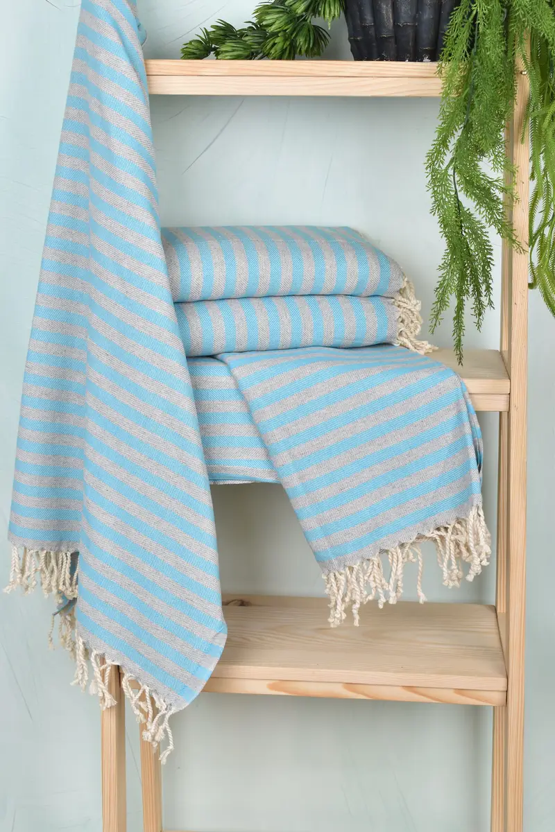 Personalized Beach Towel, 70x36 Cotton Striped Towel, Custom Gifts, Luxury Turkish Bath Towel, Beach towel, Wedding Gifts Towel, Scarf Towel - 6