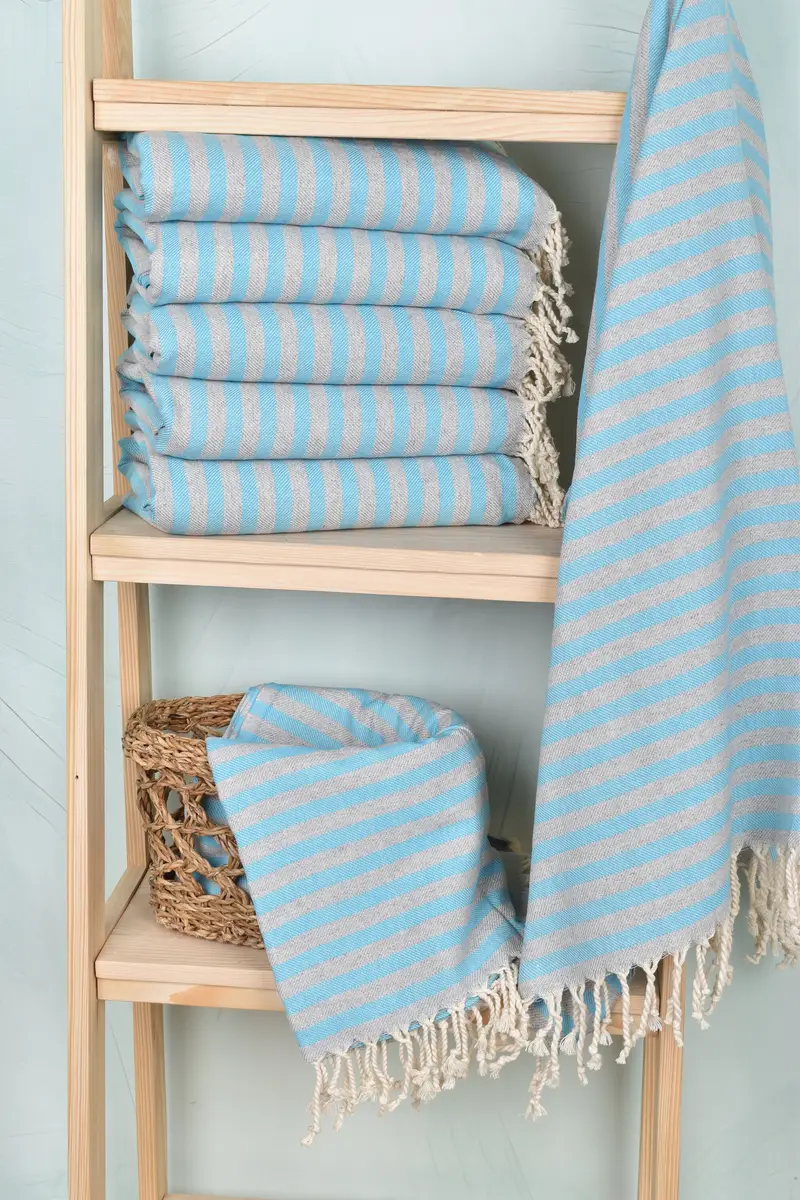 Personalized Beach Towel, 70x36 Cotton Striped Towel, Custom Gifts, Luxury Turkish Bath Towel, Beach towel, Wedding Gifts Towel, Scarf Towel - 3