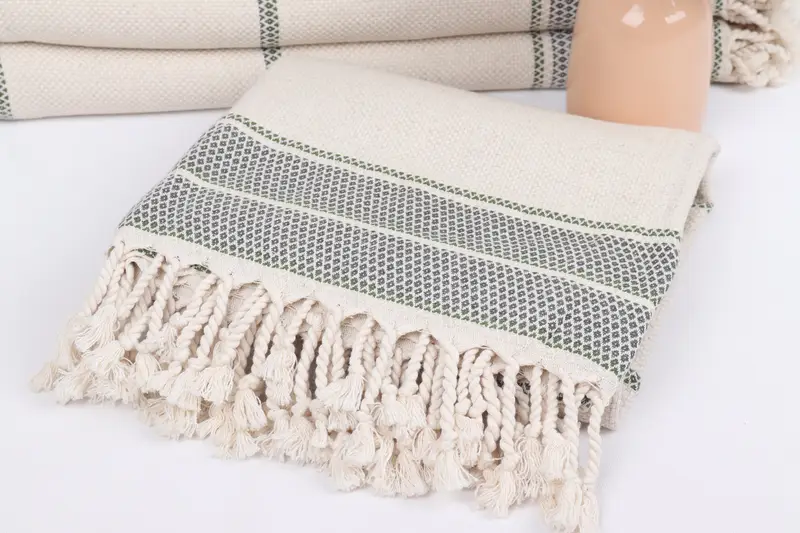 Travel towel, 70x36 Linen Striped Towel, Birthday Gift, Soft organic Turkish peshtemal for luxury spa use, Bachelorette Gifts, Monogram Beach Towel - 5