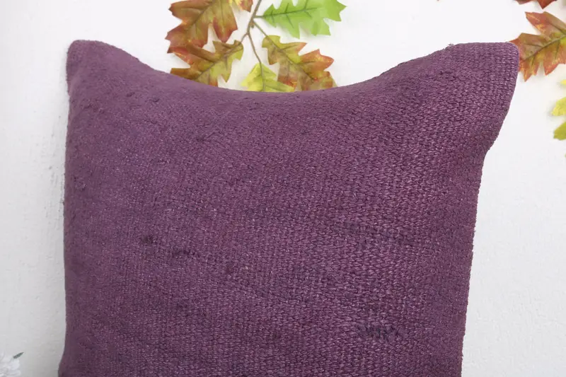 Bohemian Cushion Pillow, 20x20 Purple Cushion Cover, Pillow for Couch, Antique Pillows, Yoga Cushion Case, Cushion, Turkish Kilim Pillow - 5