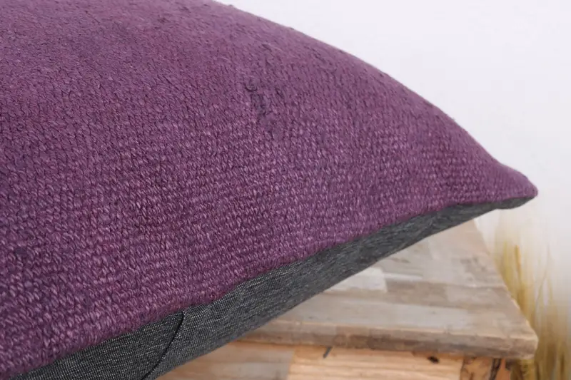 Bohemian Cushion Pillow, 20x20 Purple Cushion Cover, Pillow for Couch, Antique Pillows, Yoga Cushion Case, Cushion, Turkish Kilim Pillow - 6