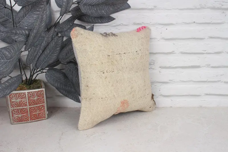 Pattern Throw Cushion Case, Cushion, Boho Pillow Sham Cover, Pillow for Couch, 12x12 Beige Pillow Sham, Home Decor Pillow - 3