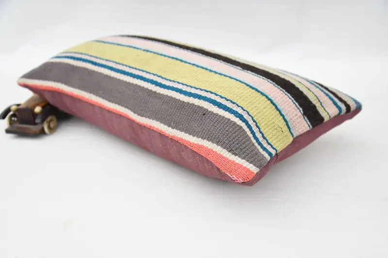 Yoga Pillow Cover, Kilim Pillow, Vintage Kilim Pillow, Handmade Cushion Case, 12x20 Blue Pillow, Cushion Case, Kilim Pillow Cover, Chair Pillow - 6