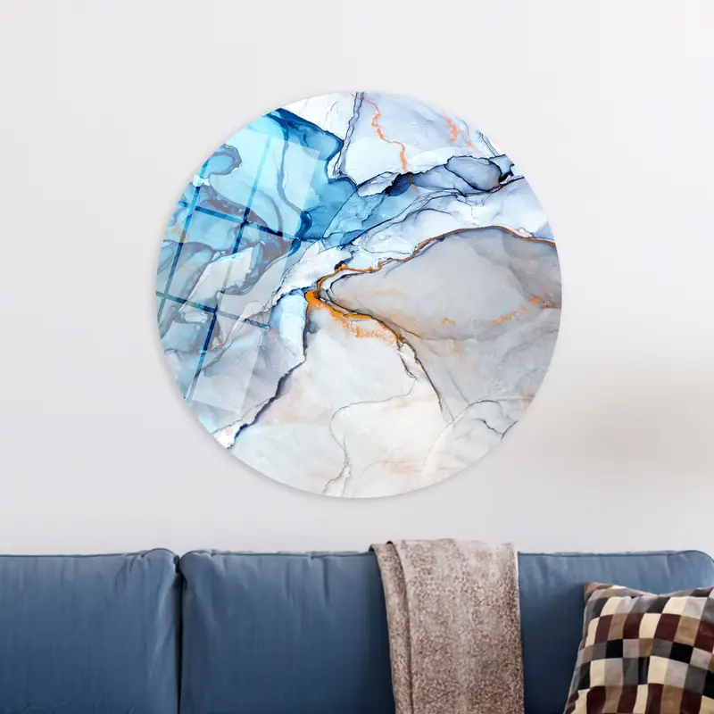 Elegante, mit grauem Marmor bedruckte Leinwand – luxuriöse abstrakte Kunst