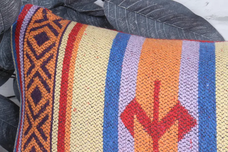 Cushion Cover, Kilim Pillow, Accent Throw Cushion Cover, Antique Pillows, Handmade Kilim Cushion, 12x36 Purple Cushion Cover - 2