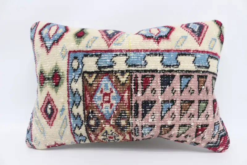 Cushion Case, Armchair Pillow Sham, Boho Pillow, Vintage Cushion Cover, Interior Designer Pillow, Vintage Kilim Throw Pillow, 16x24 Red Cushion Case - 1