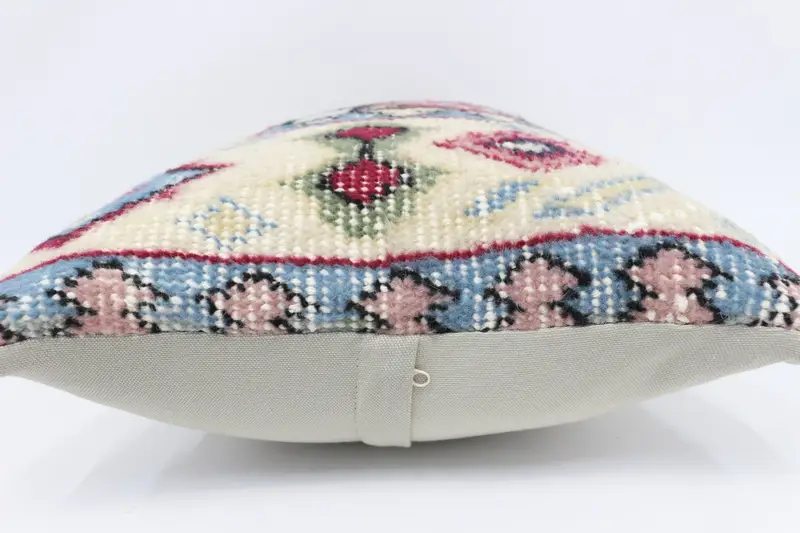 Cushion Case, Armchair Pillow Sham, Boho Pillow, Vintage Cushion Cover, Interior Designer Pillow, Vintage Kilim Throw Pillow, 16x24 Red Cushion Case - 5