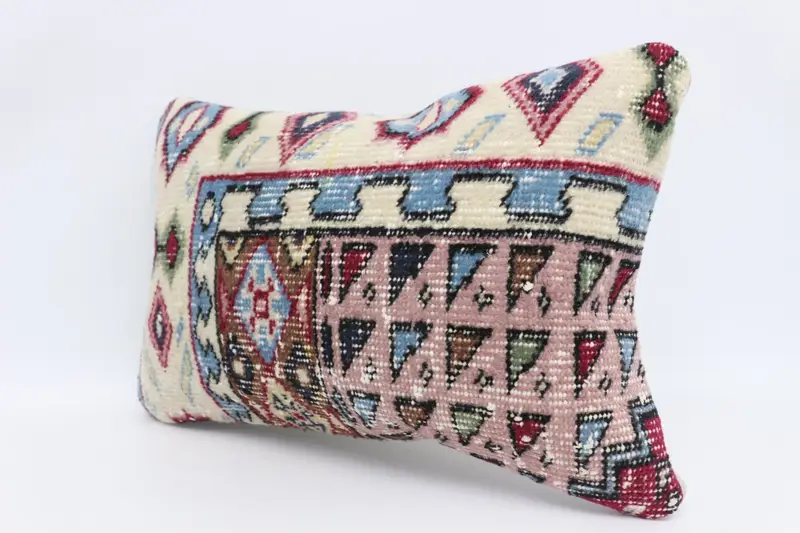 Cushion Case, Armchair Pillow Sham, Boho Pillow, Vintage Cushion Cover, Interior Designer Pillow, Vintage Kilim Throw Pillow, 16x24 Red Cushion Case - 4