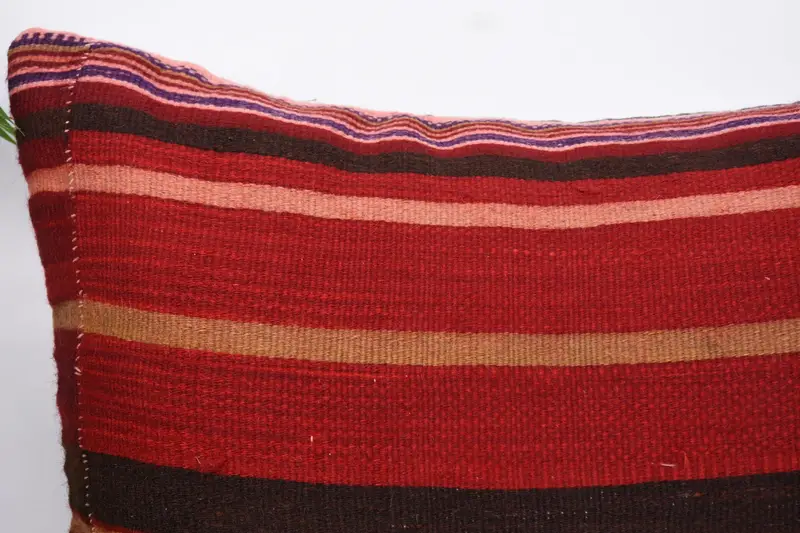 Turkish Kilim Pillow, Bench Pillow Sham, Pillow for Couch, Handmade Pillow Case, 20x20 Red Pillow Cover, Pillow Sham, Pillow for Sofa - 2