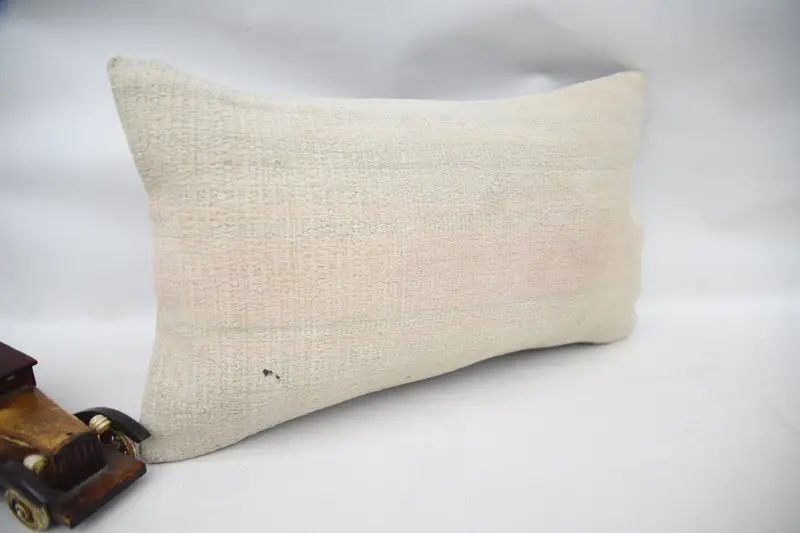 Throw Kilim Pillow, Outdoor Pillow Sham, 12x20 Beige Cushion Case, Pillow Sham, Vintage Pillow, Handmade Pillow, Pillow for Sofa - 2