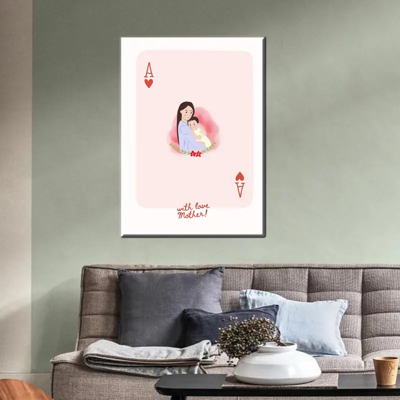 Modern Queen Card Mom Poster Canvas Print, Unique Gift for Mom, Mothers Day Wall Art - 1