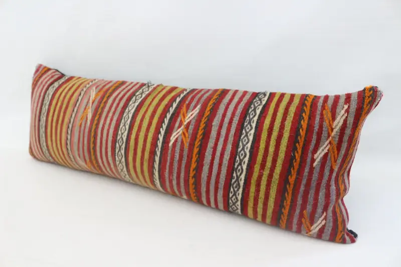 16x48 Red Pillow Sham, Boho Pillow, Tapestry Cushion Case, Accent Pillow Cover, Rustic Pillow Sham, Turkish Pillow, Antique Pillows, Pillow Cover - 5