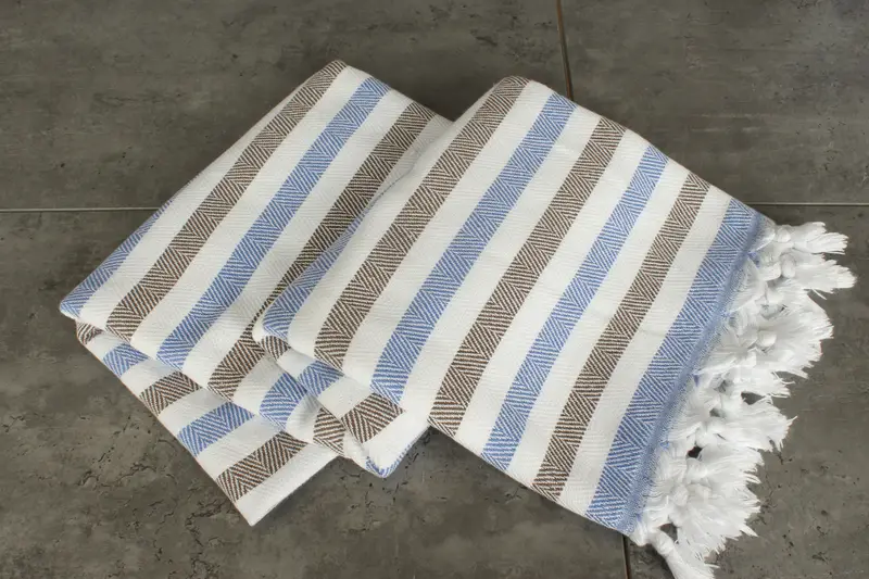 64x40 Cotton Striped Towel, Soft towel, Wedding Anniversary Gift, Embroidered Towel, Handwoven Turkish Towel, Bridal Gifts, Personalized Towel - 5