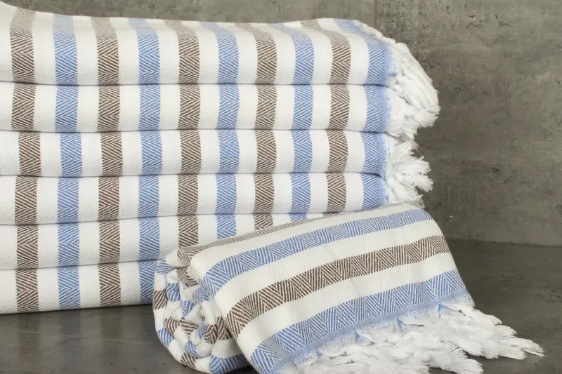 64x40 Cotton Striped Towel, Soft towel, Wedding Anniversary Gift, Embroidered Towel, Handwoven Turkish Towel, Bridal Gifts, Personalized Towel - 2