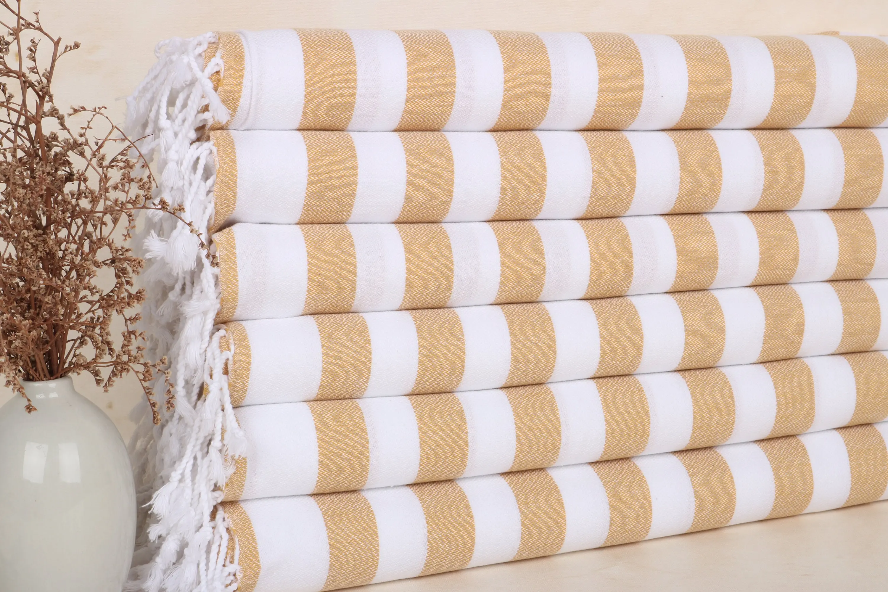 Wedding Favors Mustard Cotton Tea Towel, 20x44 Inches - 1
