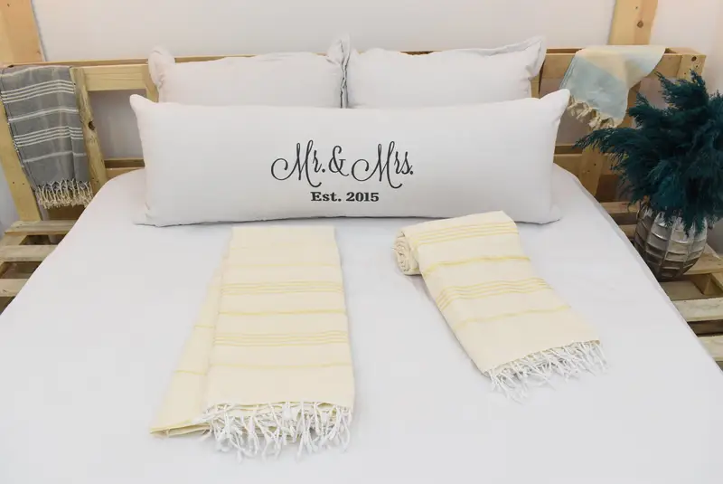 96x80 Cotton Striped Towel, Wedding Favors, Halloween Blanket, Merry Christmas Gifts, Monogram Blanket, Bridal Shower Gift, Organic Beach Blanket - 3