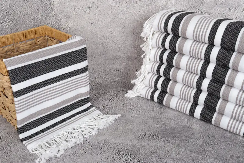 70x40 Cotton Striped Towel, Best Beach Towel, Monogrammed Beach Towel, Summer Gift, Family Gift Basket, Wedding Day Gift For Bride, Hammam Towel USA - 3