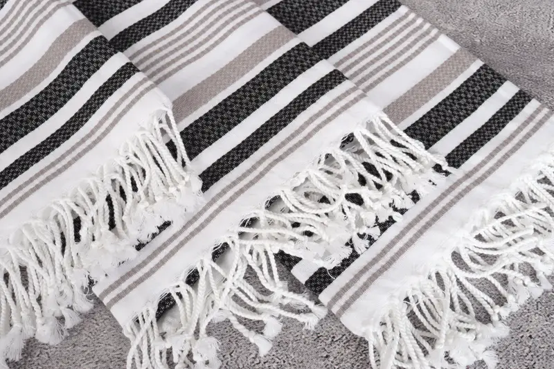 70x40 Cotton Striped Towel, Best Beach Towel, Monogrammed Beach Towel, Summer Gift, Family Gift Basket, Wedding Day Gift For Bride, Hammam Towel USA - 5