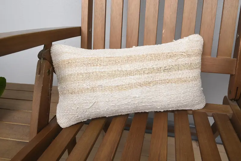 Throw 8x16 inch Pillowcase, Beige Gift Striped Pillow Sham - 1