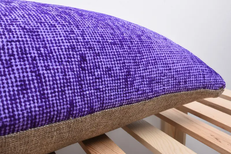 Cushion, Bolster Throw Pillow Case, 16x48 Purple Cushion Cover, Pillow for Couch, Pattern Throw Pillow Cover, Vintage Kilim Pillow, Turkish Pillow - 7