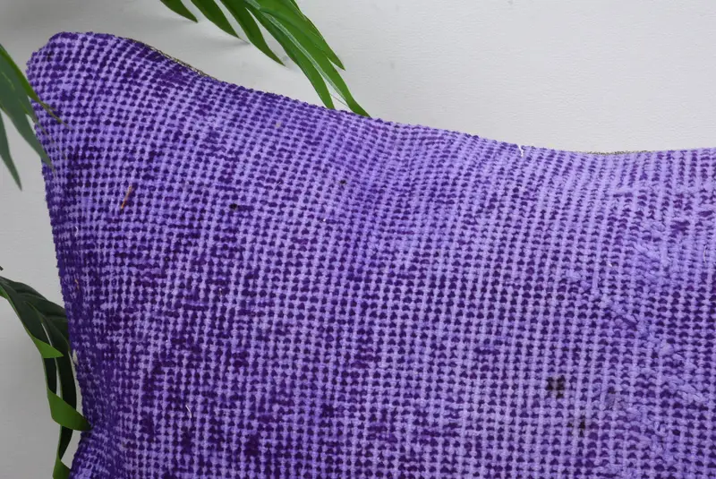 Cushion, Bolster Throw Pillow Case, 16x48 Purple Cushion Cover, Pillow for Couch, Pattern Throw Pillow Cover, Vintage Kilim Pillow, Turkish Pillow - 2