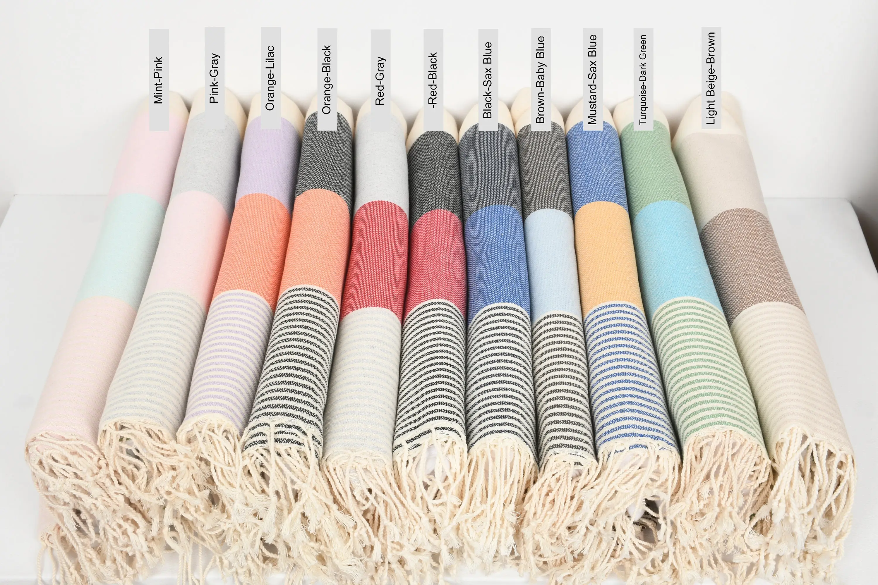 Personalized Beach Towel Organic Cotton Striped Design Turkish, 67x40 Inches - 1