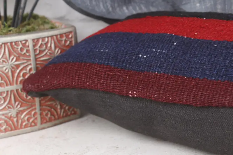Cushion Cover, 8x16 Red Pillow Sham, Handmade Kilim Cushion, Vintage Kilim Pillow Pillow Cover, Gift Pillow, Turkish Pillow - 7