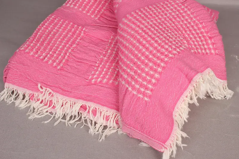84x80 Cotton Waffle Towel, Woven Throw Blanket, Woven Blanket, Personalized Gifts, Turkish Blanket Queen, Best Wedding Gift, Gift For Him - 8