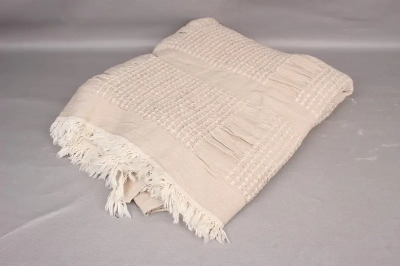 84x80 Cotton Waffle Towel, Woven Throw Blanket, Woven Blanket, Personalized Gifts, Turkish Blanket Queen, Best Wedding Gift, Gift For Him - 6